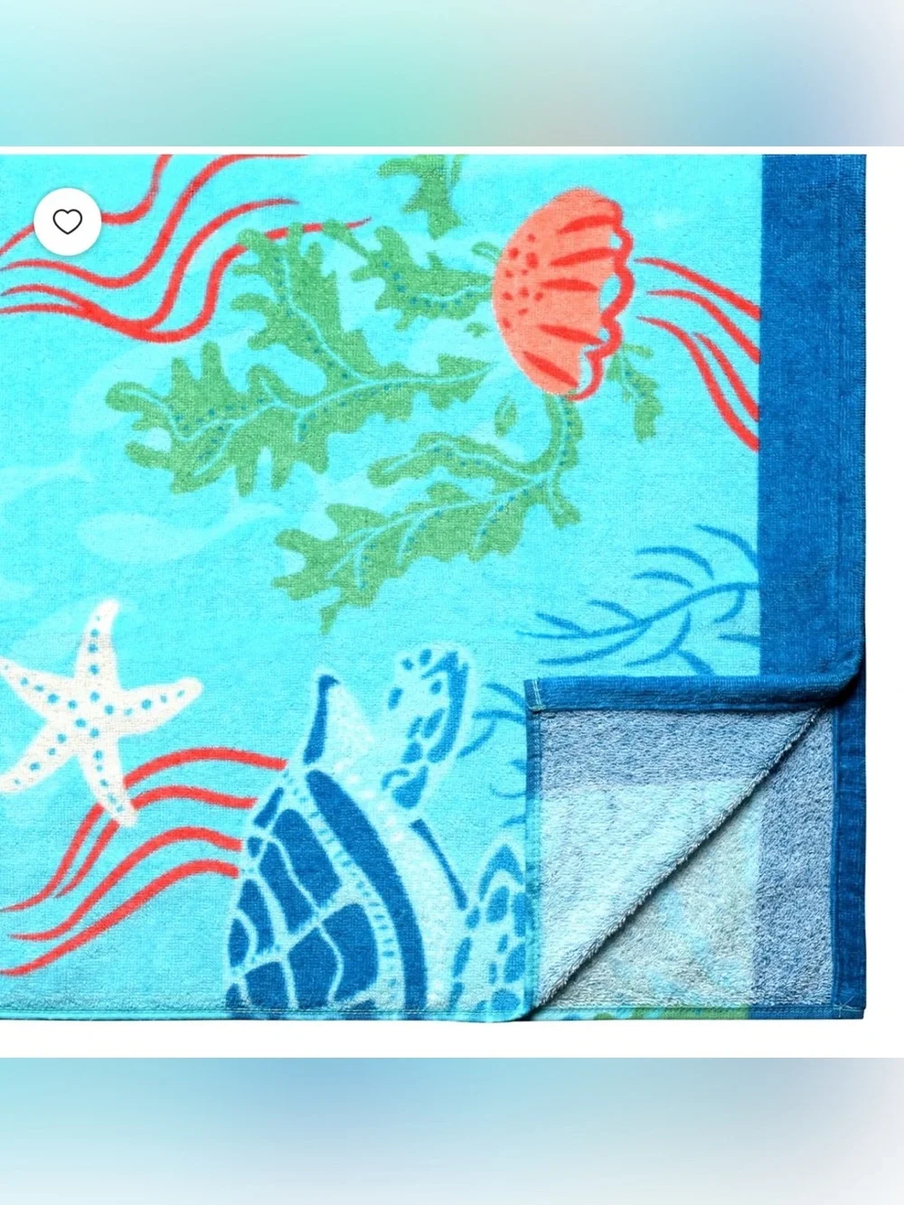 Colorful Nautical Sea Turtle Beach Towel